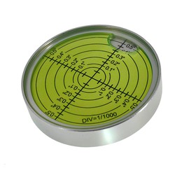 Aluminum alloy high-precision universal horizontal level instrument bubble level tool circle 2.4 inches 60mm (3 points silver green (magnetic))