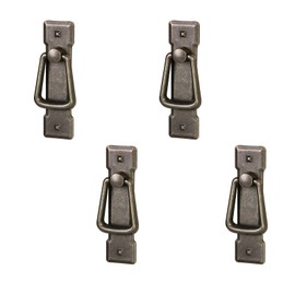 Yuelulala 4pcs Vintage Drop Handles Antique Bronze Door Ring Pull Handles Kitchen Cabinet Drawer Vintage Bronze Drop Ring Pull Handles for Cabinet, Furniture Door, Bookcase (A37-4)