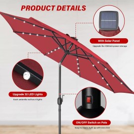 Simple Deluxe 2PCS 9Ft  32LED Lighted Umbrella Patio Outdoor Table Umbrella with Ventilation