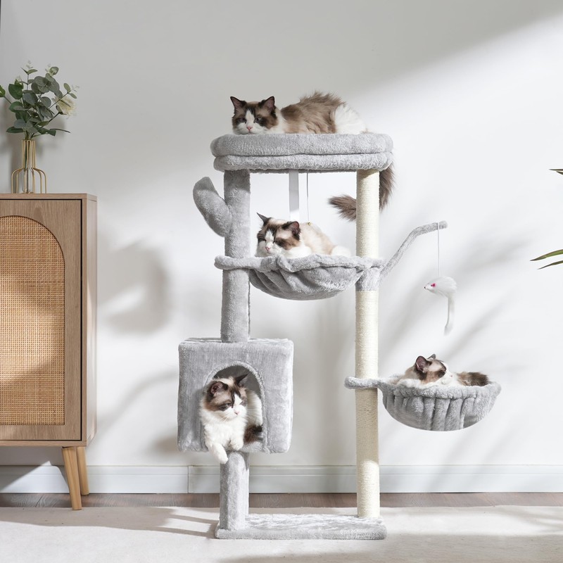 Heybly Cat Tree, 39.4 Inches Tower Condo with Scratching Post,