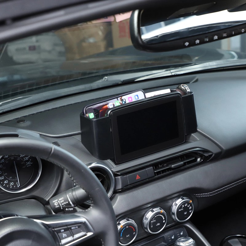 e-power-auto-Trim Dashboard Storage Box Center Console Organizer For 2016-24 Mazda