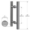 Ranbo Gray 8" (CTC) Back to Back Shower Door Handle,