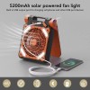 Unbranded Solar Camping Fan Rechargeable Battery Operated Fan 4 Speeds