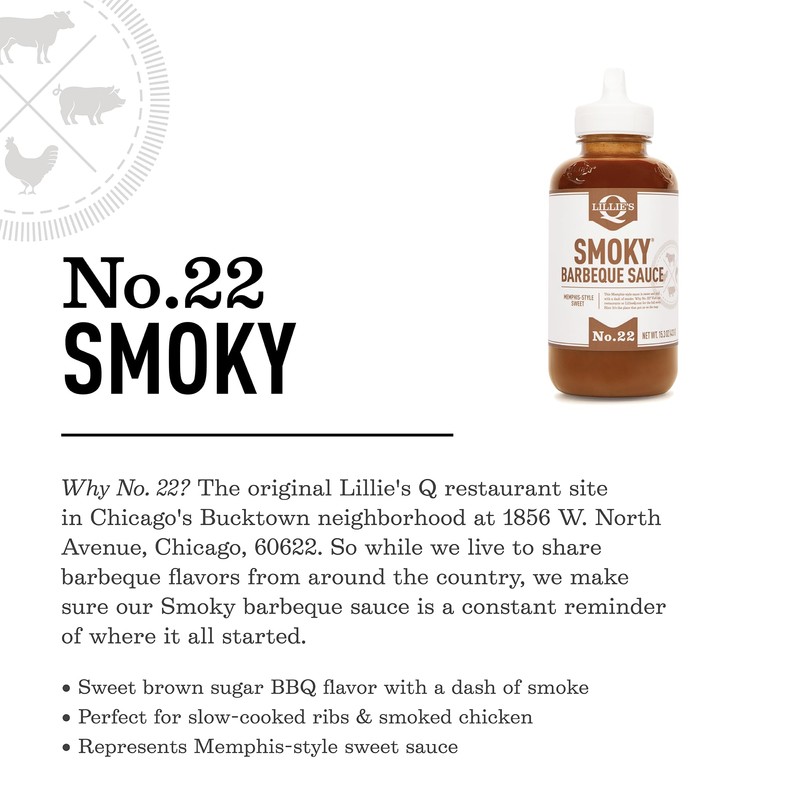 Lillie's Q - Smoky BBQ Sauce, Gluten-Free, Non-GMO, No Preservatives,