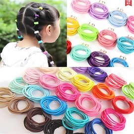 Soft Hair Bands, Hair Bobbles Ties 4mm, Elastic Hair Band for Thick Hair, 50 Pcs Thick Black Hair Band, Strong Ponytail Mini Hair Holders Perfect for Women and Girls (Multi color, one size)