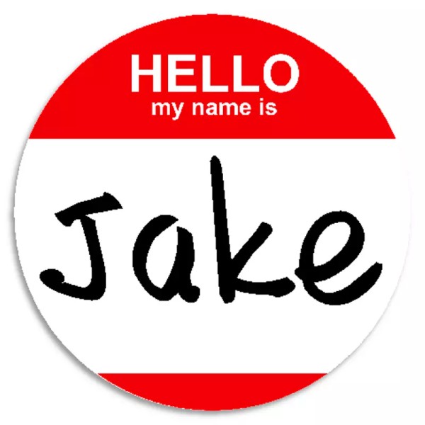 Kiwi Gifts Hello My Name Is Jake - 100 Pack