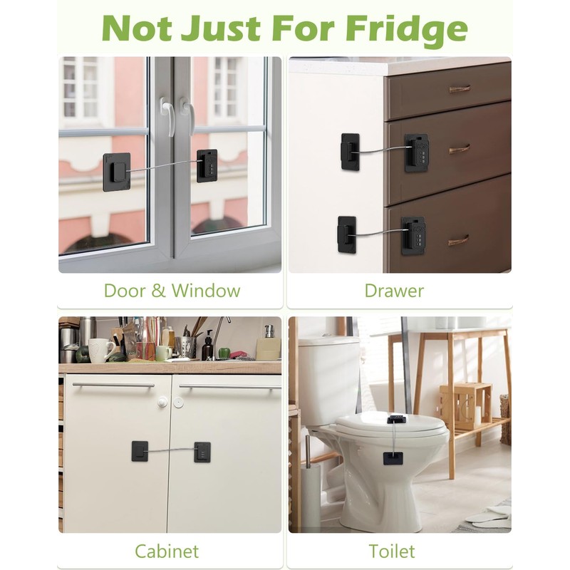 KeeKit Refrigerator Lock, Heavy Duty Fridge Lock, Combination Lock with