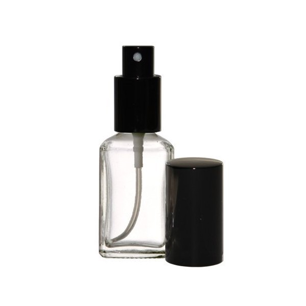 Riverrun Perfume Atomizer, Empty Refillable Square Glass Bottle, Black Sprayer 1 oz 30ml (1 Bottle)