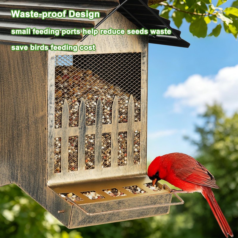 Samhe Bird Feeder, Hanging Metal Bird Feeder House Outdoor for