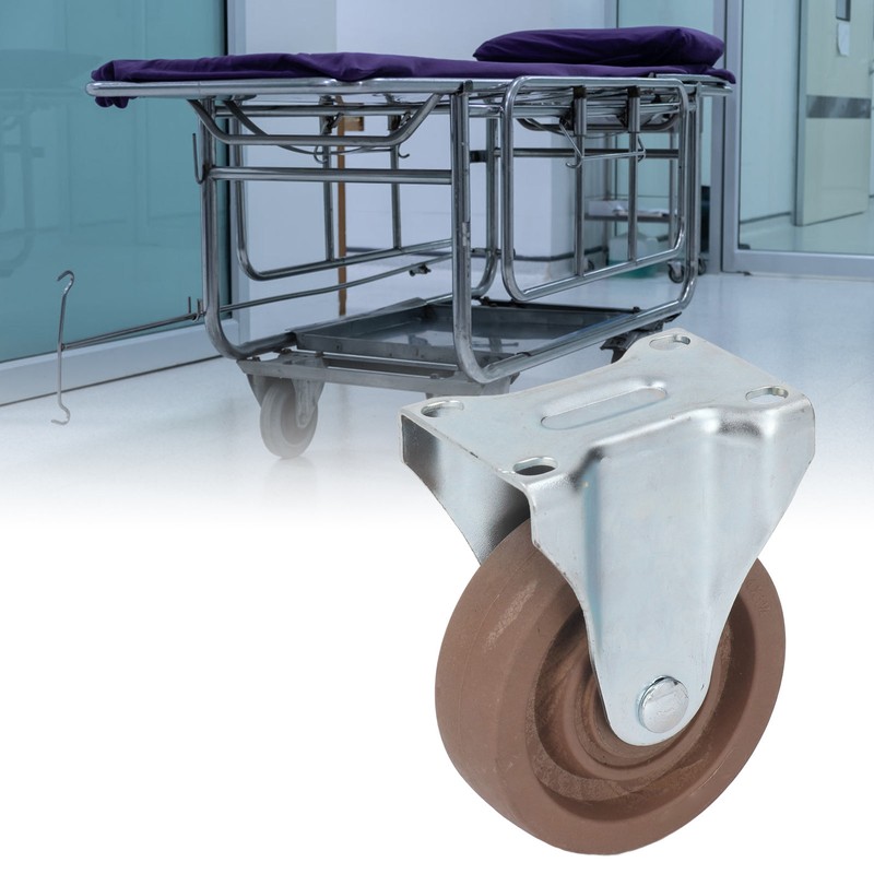 Nylon Caster 4in Fixed Plate Caster Wheel Heat Resistant for