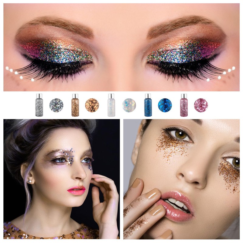 5pcs Gel Glitter Mermaid Glitter Face Makeup Glitter Gel Glitter