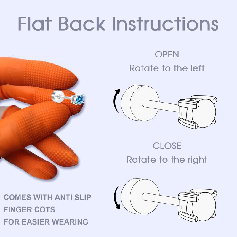 jagosen Flat Back Earrings Sterling Silver Plated Stud Hoop Earrings