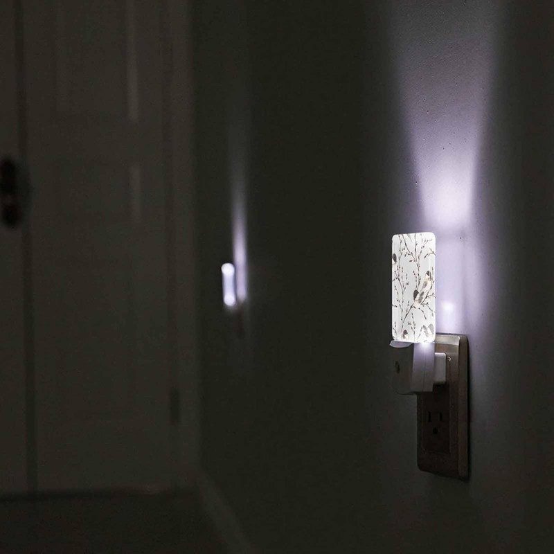Chrobak LED Night Light,Willow Branches Black-Capped Chickadee LED Night Light