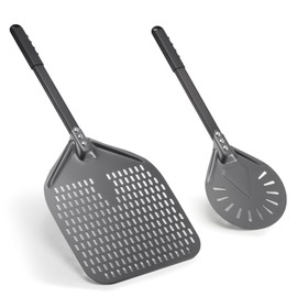 Joylongde Pizza Peel 14 Inch+7 Inch, Aluminum Metal Pizza Turning Peel, Professional Pizza Spatula Paddle for Homemade Pizza