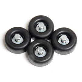 Cotterman 2 1/2" rubber pad ladder feet , package of four (4) pads with four (4) bolts and four (4) washers fits TiltNRoll, Straddle Base TiltNRoll, TAP, Work Platforms, rolling metal ladders.