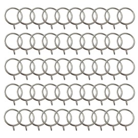 Eagles Silver Curtain Rings - 1.5 Inch Inner Dia Drapery Rings with Eyelets, 50 Pcs Metal Curtain Pole Rings, Smooth Glider Curtain Rail Hanging Rings fit Rods up to 35mm (1-3/8") Dia