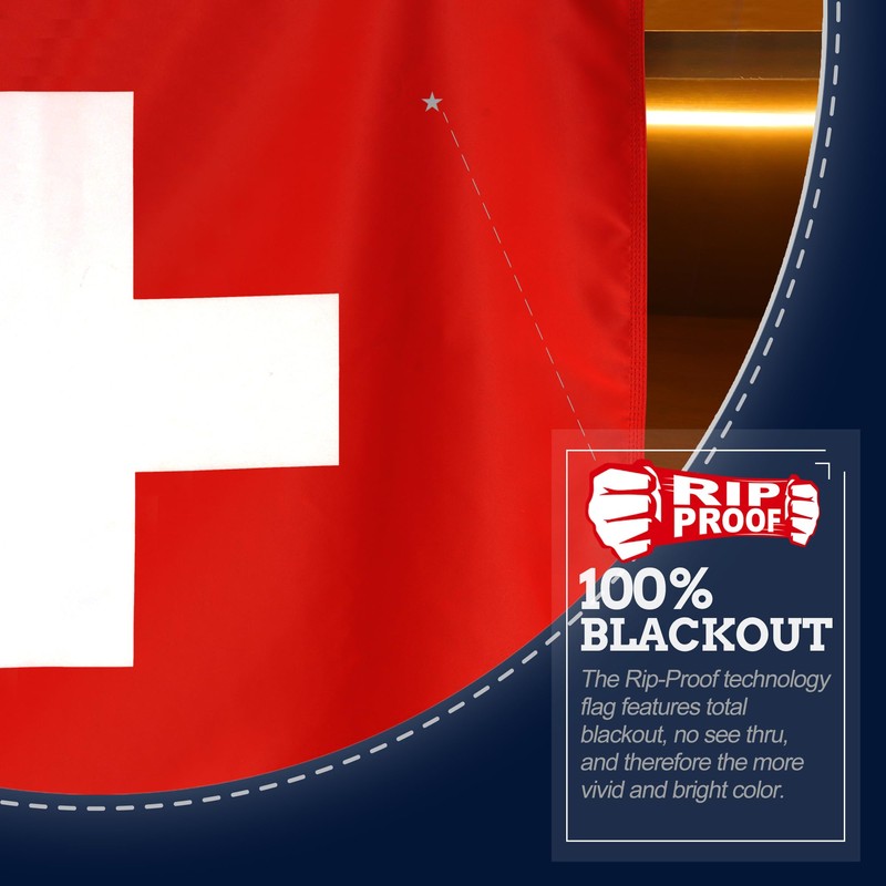 Anley Rip-Proof Double Sided 3-Ply Switzerland Flag 3x5 Foot -