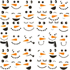 Snowman Faces Stickers Snowman Faces Decals Stickers For Crafts Christmas Glass Window Sticker Cute Snowman Face Art Wall Decor Christmas Stickers for Fridge Wall Door Party Supplies Home Decoration
