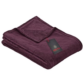 Ibena Olbia Cuddly Blanket 130 x 180 cm – Fluffy, Warm & Washable, Fleece Blanket Purple Plain