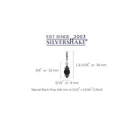 Silvershake 8X6mm Oval Shape Birthstone Gemstone Antique Finishing or Yellow Gold Plated 925 Sterling Silver Balinese Style Leverback Dangle Earrings Jewelry for Women, Sterling Silver, natural black