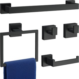 5 Pcs Acero Inoxidable Accesorios para Baño, Juego de Accesorios de Baño