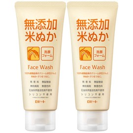 Rosette Additive-free Rice Bran Facial Cleansing Foam, 4.9 oz (140 g), Pack of 2