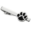 Silver Black Paw Dog Cat Tie Clip Tie Bar Tie