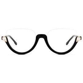 Zeelool Semi-rimless Cat Eye Blue Light Blocking Glasses for Women Felicia VHP0189-06 Black