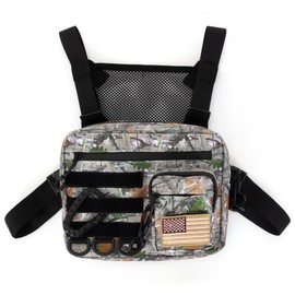 Journey to the Edge Chest Bag for Men - Men's Tactical Pack and Rig Bag - Mens Vest Pouch is Built for Running and Workouts with Phone Storage, Carabiner & Patch (Camo)