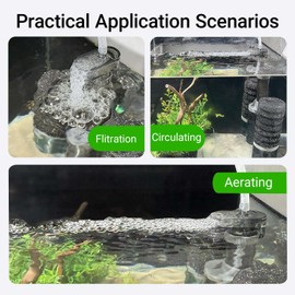 BLOTFISH Fish Tank filter, Biochemical Aquarium Filter Double Sponge Filter for Aquarium Fish Tank Up to 150L with Media Container, for Oxygenation Water Circulation