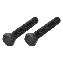 METALLIXITY Hex Bolts (M12-1.75x70mm) 2Pcs, Carbon Steel Fully Threaded Black Oxide, Coarse Thread UNC Hex Head Screw Bolt - for Furniture Repair