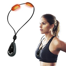 EMS Neck Massager, Lymphatic Drainage Neck Massage with 3 Heat Therapy, 6 Modes, 15 Intensity Levels, Portable Electric Massager for Home, Office, Travel