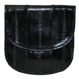 MARSHAL Eelskin Women Wallet with Pull Out Key Chain (Black)