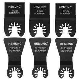 HEMUNC 6 Oscillating Tool Scraper Blades Flexible Rigid Scraper Blade, for Removal of Caulk,Vinyl Flooring,Paint,Carpet,Tile Adhesives