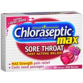 Chloraseptic Max Sore Throat Lozenges Wild Berries 15ct