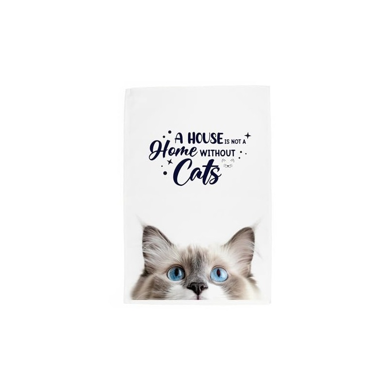 Peeping Cat Tea Towel - A House is not a