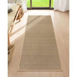 Lahome Farmhouse Kitchen Runner Rug, 2x5 Hallway Runner Rug Non Slip for Entryway Indoor Washable Carpet Runners for Hallway Neutral Rug Runner Kitchen Mats for Floor Entry Bathroom, Beige