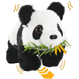 STAY GENT Electronic Panda Toy with Sound for 3+ Kids, Interactive Animated Plush Toy Panda Walking & Wiggling Ear, Educational Stuffed Animal Gifts for Toddlers Boys Girls Birthday Xmas