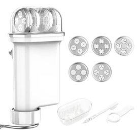 Pasta Attachment for Kitchenaid Stand Mixer, Gourmet Pasta Attachments for Kitchenaid Mixer With 5 Plates for Spaghetti, Bucatini, Fusilli, Macaroni, Pasta Maker Accessory By KassunKoch