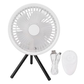 Tripod Stand Fan USB Rechargeable Retractable Portable Camping Fan Hanging Fan with Remote Control and Night Light