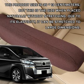 Hirificing 2PCS Armrest Covers Car Chair Arm Rest Cover, Stretch Car Front Seat Armrest Protector Cover, Anti-Scratch Center Console Lid Cloth Fabric Armrest Cover Skin Replacement Universal(Brown)