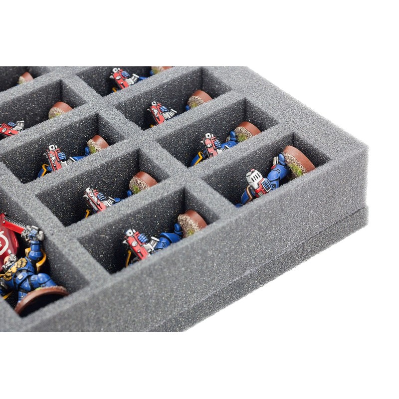 FSBR050BO 50 mm (2 inches) foam tray with different sized