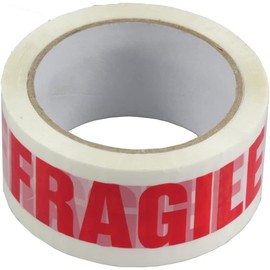 HTUK Clear Tape Brown Tape Fragile Low Noise Printed Tape Strong Heavy Duty Rolls Packaging Tape Secure Sticky Sealing Tape For Parcel Boxes Moving Boxes 48MM x 66M (Fragile, 3 Rolls)