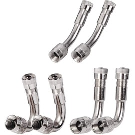 POFET Valve Extender Tyre Handle Extension Angle Wheel Adapter for Car Motorcycle Bicycle Truck 3 Types (Silver)