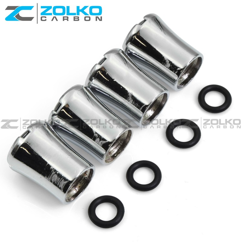 ZolkoCarbon VALVE STEM CAPS WHEEL TIRE CHROME - US SELLER
