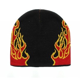 Milani Red & Orange Burning Flame Knit Beanie (BJ0032)