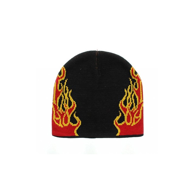 Milani Red & Orange Burning Flame Knit Beanie (BJ0032)