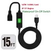 (15Feet) 3-Prong Outdoor Waterproof Extension Switch Cord, in-Line On/Off Switch