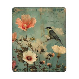 Flower and Bird Desk Computer Pad-Gaming Computer Mat for Office and Home Use-Cute Computer Pad