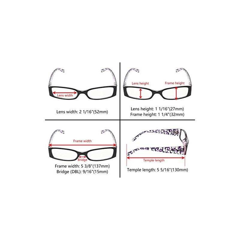 Gr8Sight 5-Pack Ladies Floral Design Temples Reading Glasses for Women